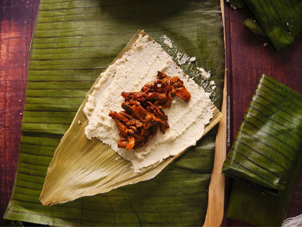 Banana Leaf Tamales Recipe With Cochinita Pibil Filling Mexican Made