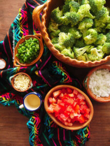 Brocoli a la Mexicana or Mexican Broccoli Ingredients.