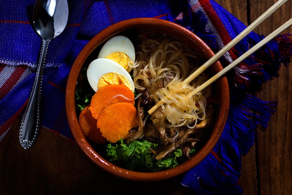 Miso-Sriracha Noodle Soup by @SpicieFoodie
