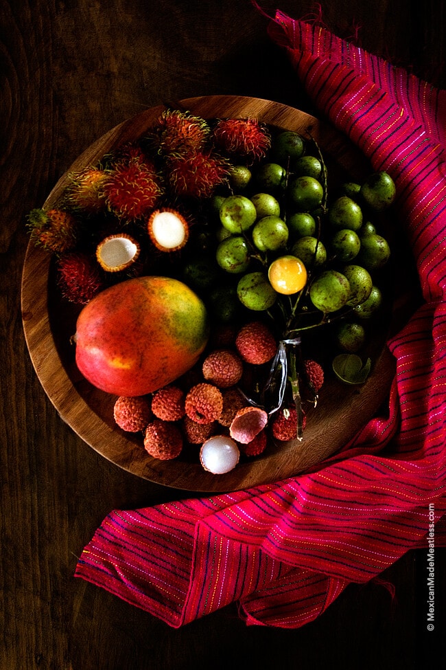 Huaya Fruit, Lychee, Rambutan and a Mango | More Exotic Fruits from Southern Mexico | #huaya #lychee #rambutan