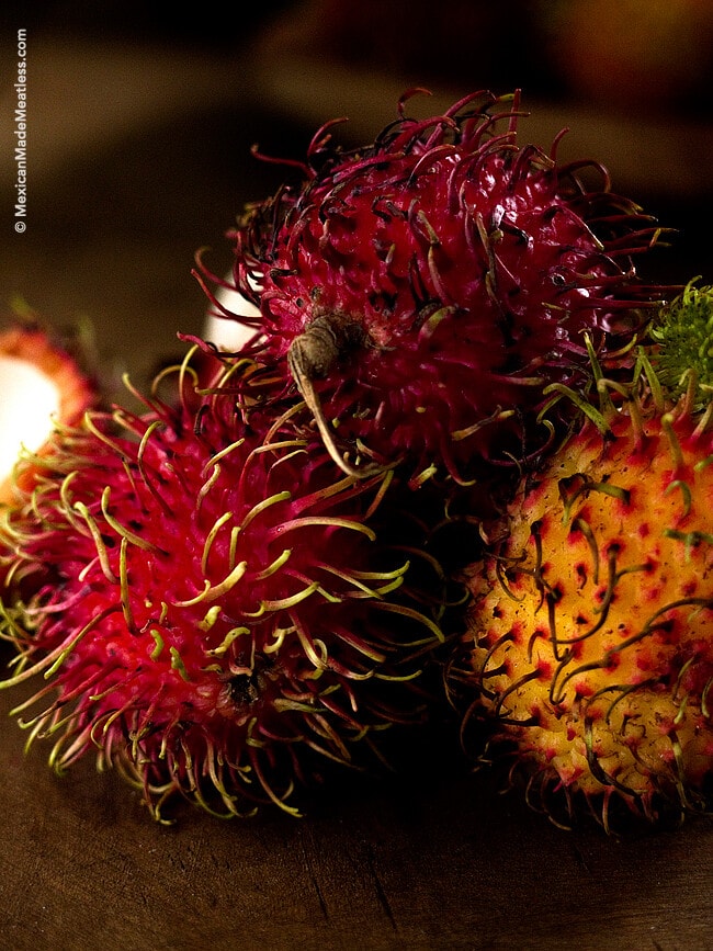 Rambutan fruit grown in Mexico is just as delicious as the ones grown in it's native Asian lands. 