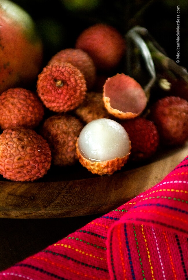 Lychee fruit grown in Mexico's Chiapas state.