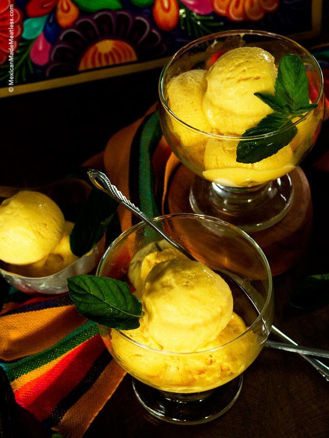 Easy Mango Ice Cream | Mexican Made Meatless™