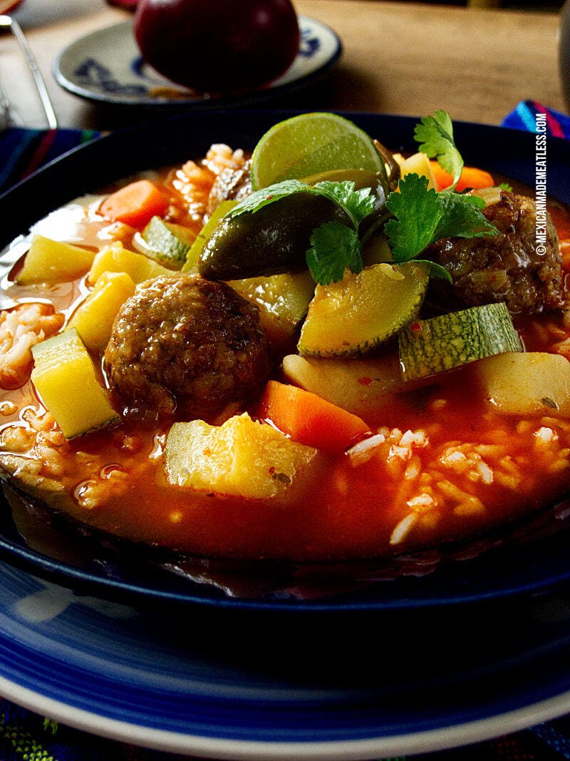 The Best Vegetarian Mexican Albondigas Soup Recipe