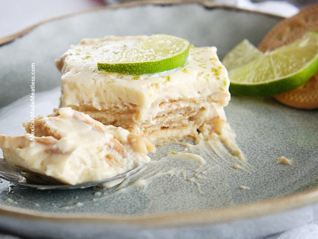 This Mexican key lime ice box cake, known as Carlota de Limon, is the easiest no-bake cake. It needs only 5 ingredients and there's minimal cleaning up to do. It's a perfect Mexican dessert that you can serve all year long and uses pantry staple ingredients.