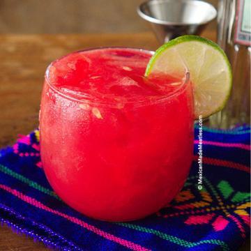 A refreshing watermelon margarita made skinny and without simple syrup.