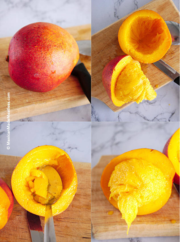 A variety of mango known as Tommy mango. 
