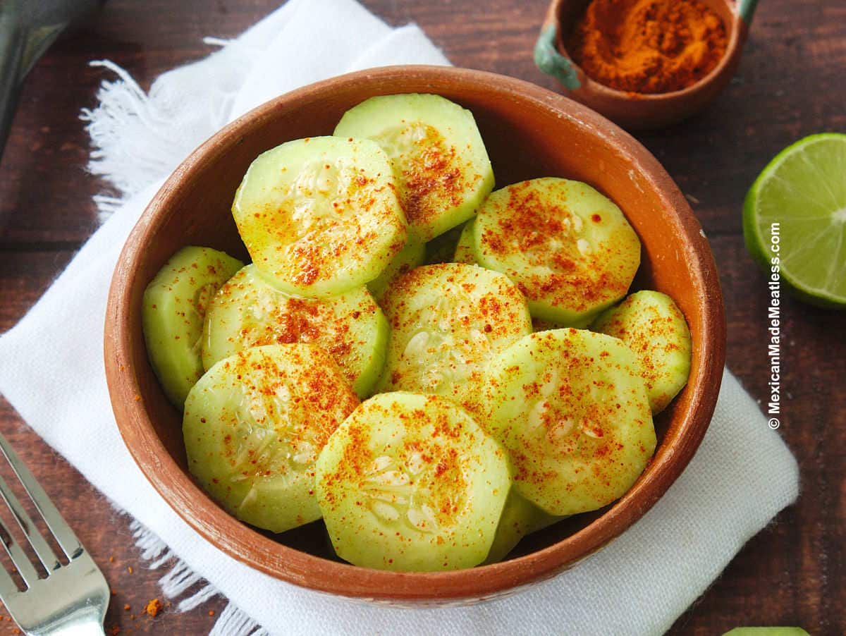 Easy Mexican Cucumber Recipe Snack Made With Chili And Lime Mexican Made Meatless™ 1348