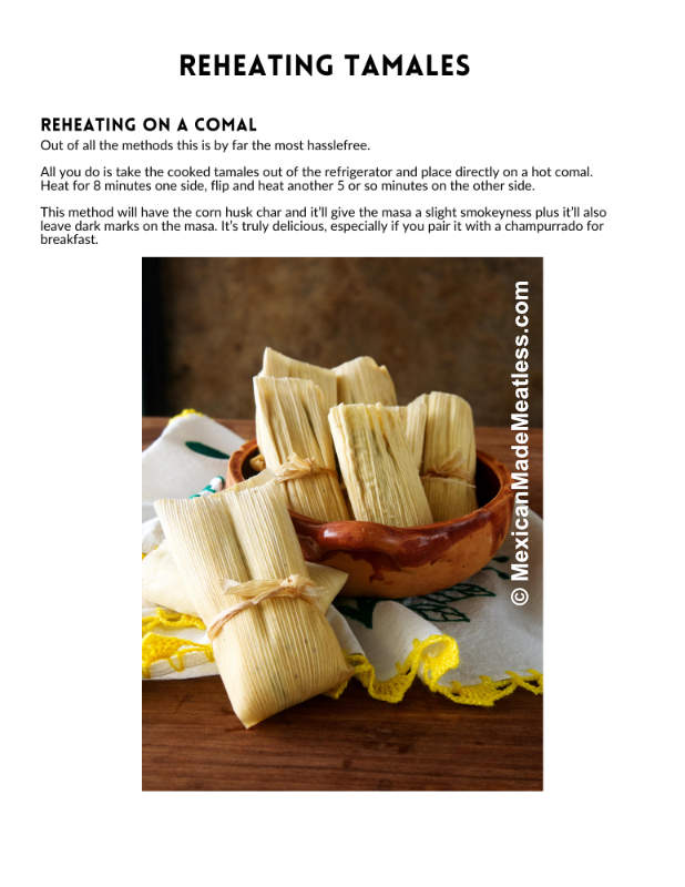 Sample of Vegan Tamales Cookbook
