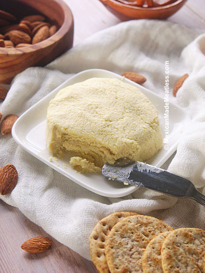 Vegan cotija cheese or almond cheese