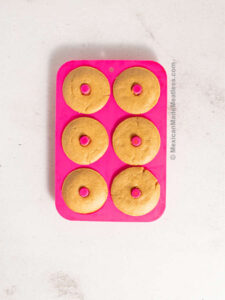 Baked donuts in silicone mold