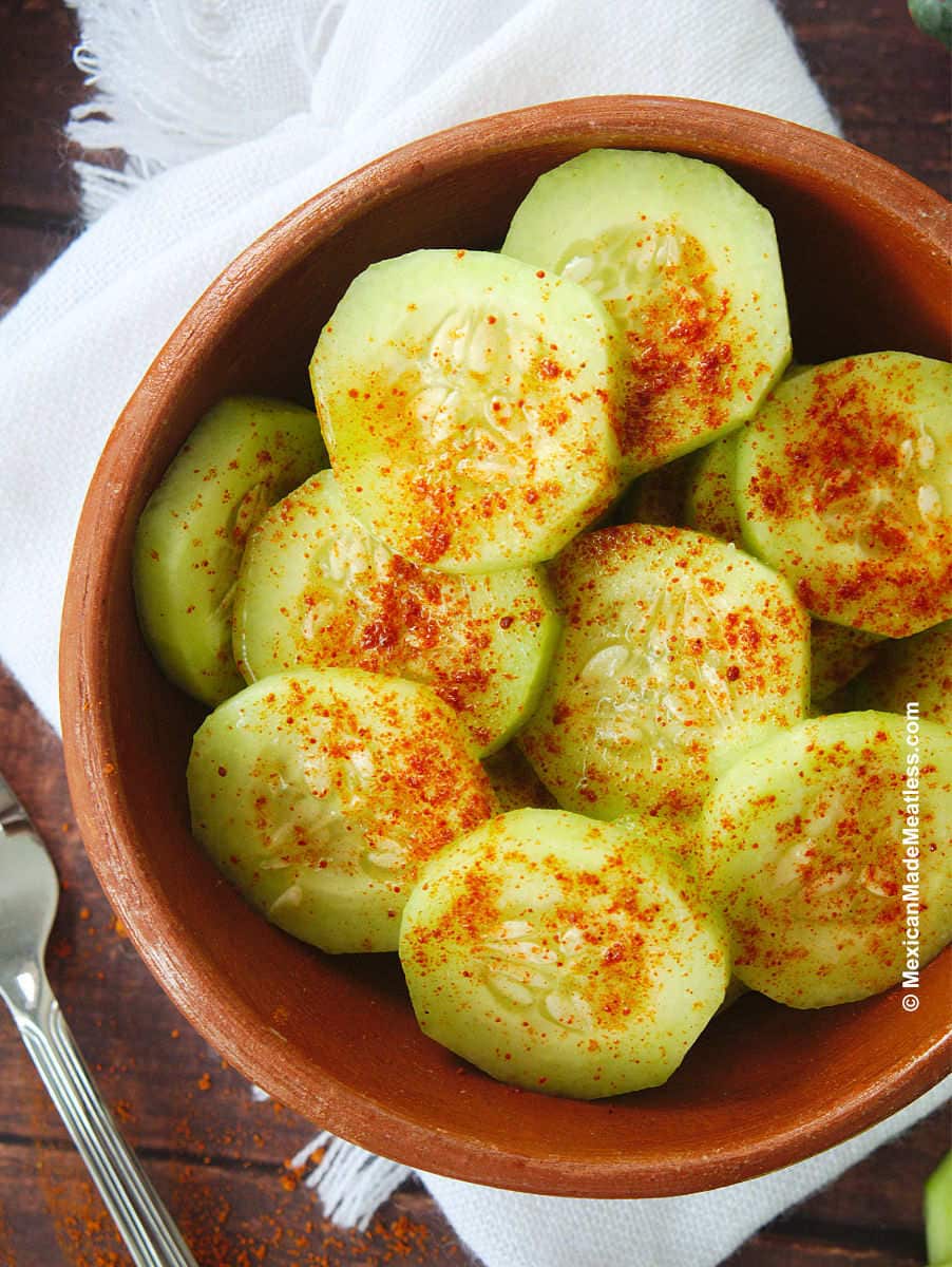Easy Mexican Cucumber Recipe (Snack Made with Chili and Lime)