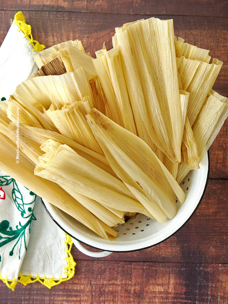 Prepped Corn Husks Ready for Tamales