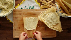 How to Spread Masa on Corn Husks for Tamales
