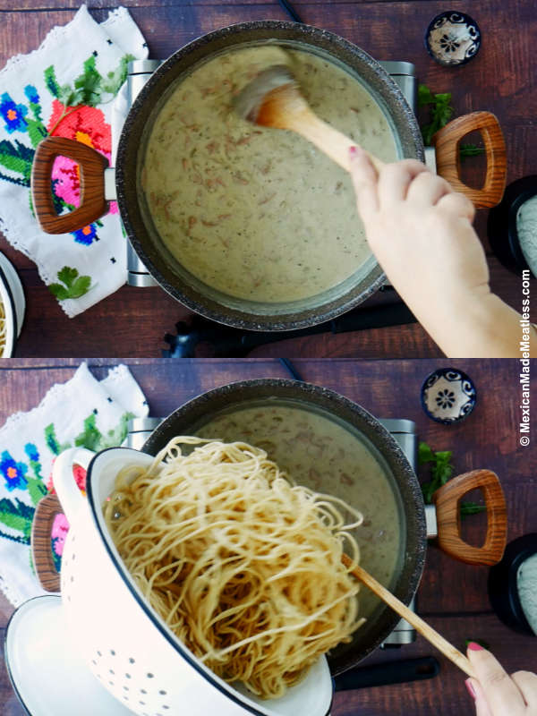 How to Make Mexican Espagueti a la Crema