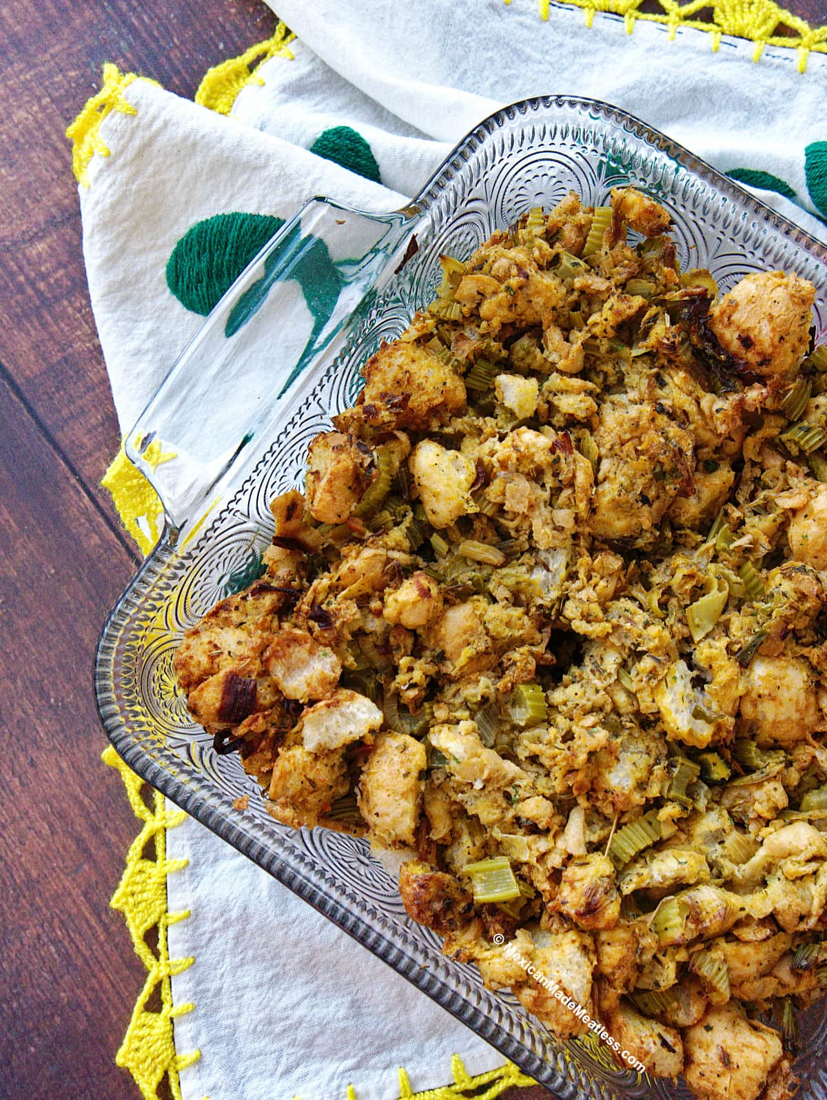 Vegan Stuffing | Mexican Turkey Stuffing Made with Bolillos