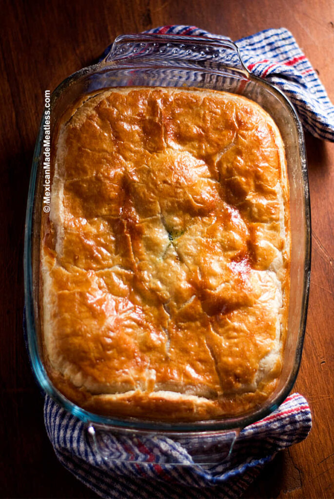 Spanakopita or Greek Spinach Pie Recipe with Puff Pastry.