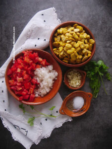Ingredients for Mexican fava bean soup