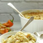 Stovetop Hatch Chile Mac and Cheese.