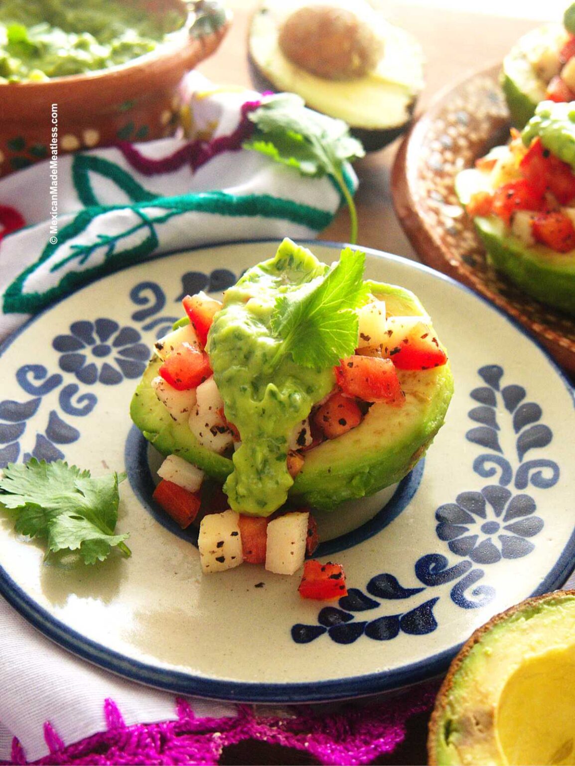 Vegan Stuffed Avocados (Aguacates Rellenos) | Mexican Made Meatless™